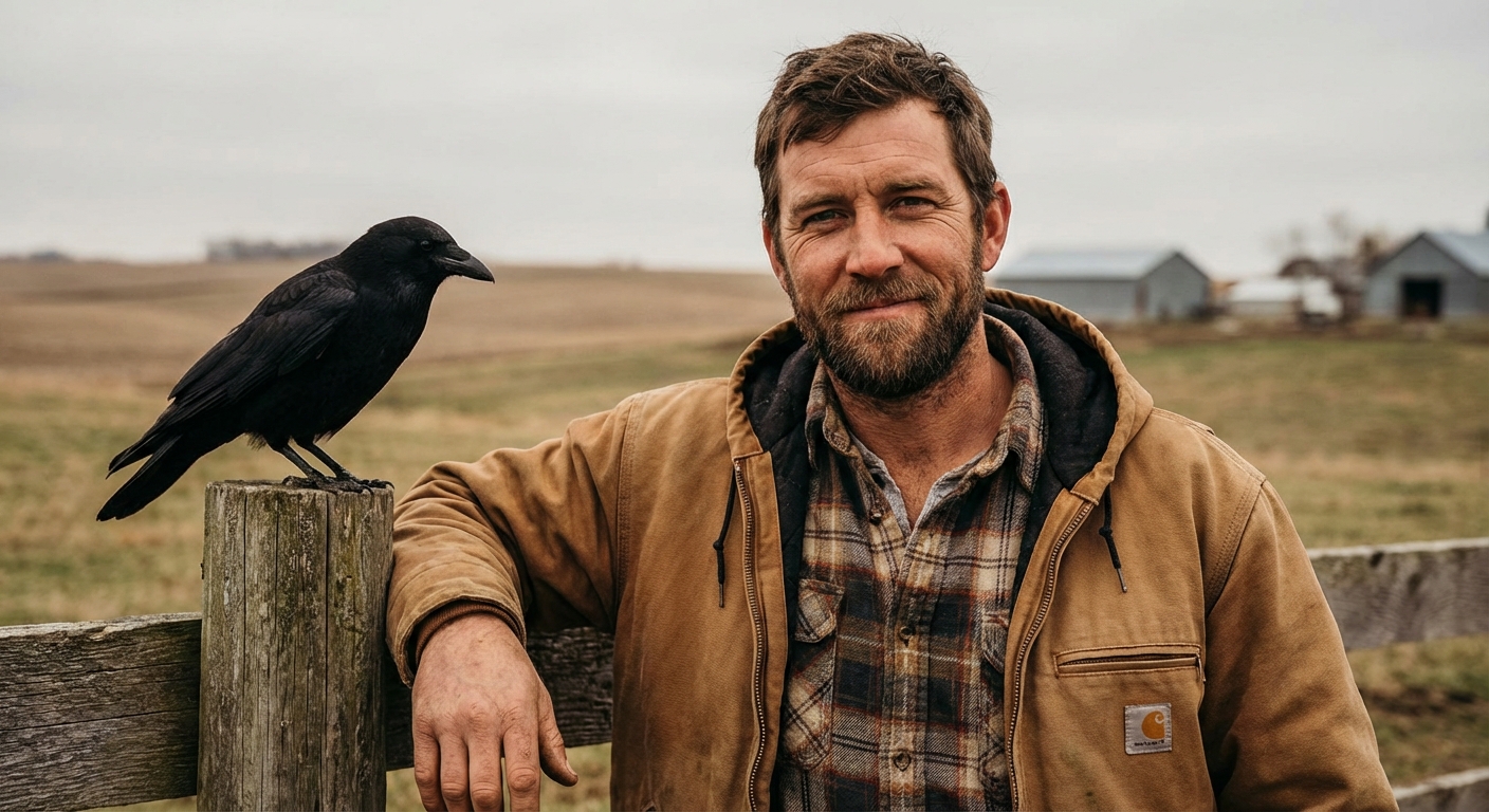 Darryl in his element, working with crows